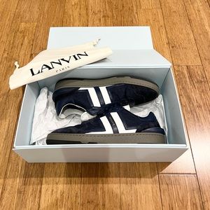 Mens Lanvin Sneakers. Style Clay in Navy Blue.